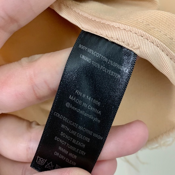 Kendall + Kylie Tan Camel Peplum Frayed Crop Top - Picture 2 of 4